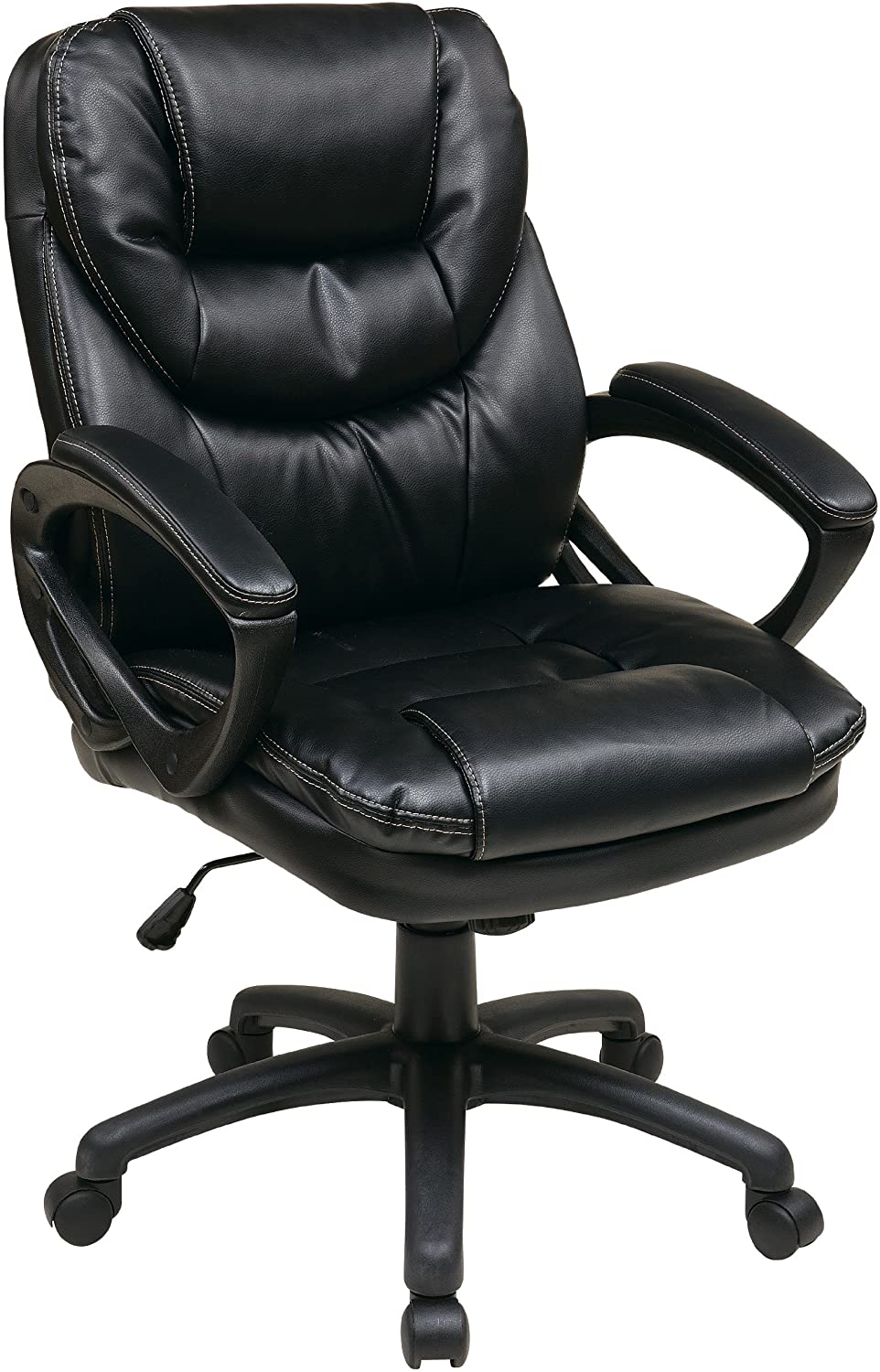 Office Star Faux Leather Manager’s Chair with Padded Arms for Only $97.