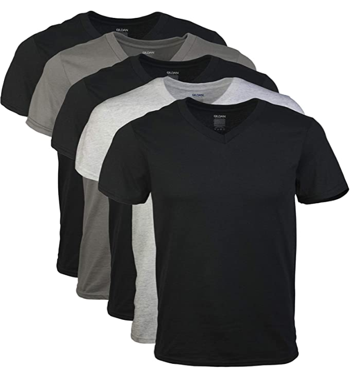 Gildan Men’s Assorted V-Neck T-Shirts (5-Pack, Assorted) for Only $8 ...