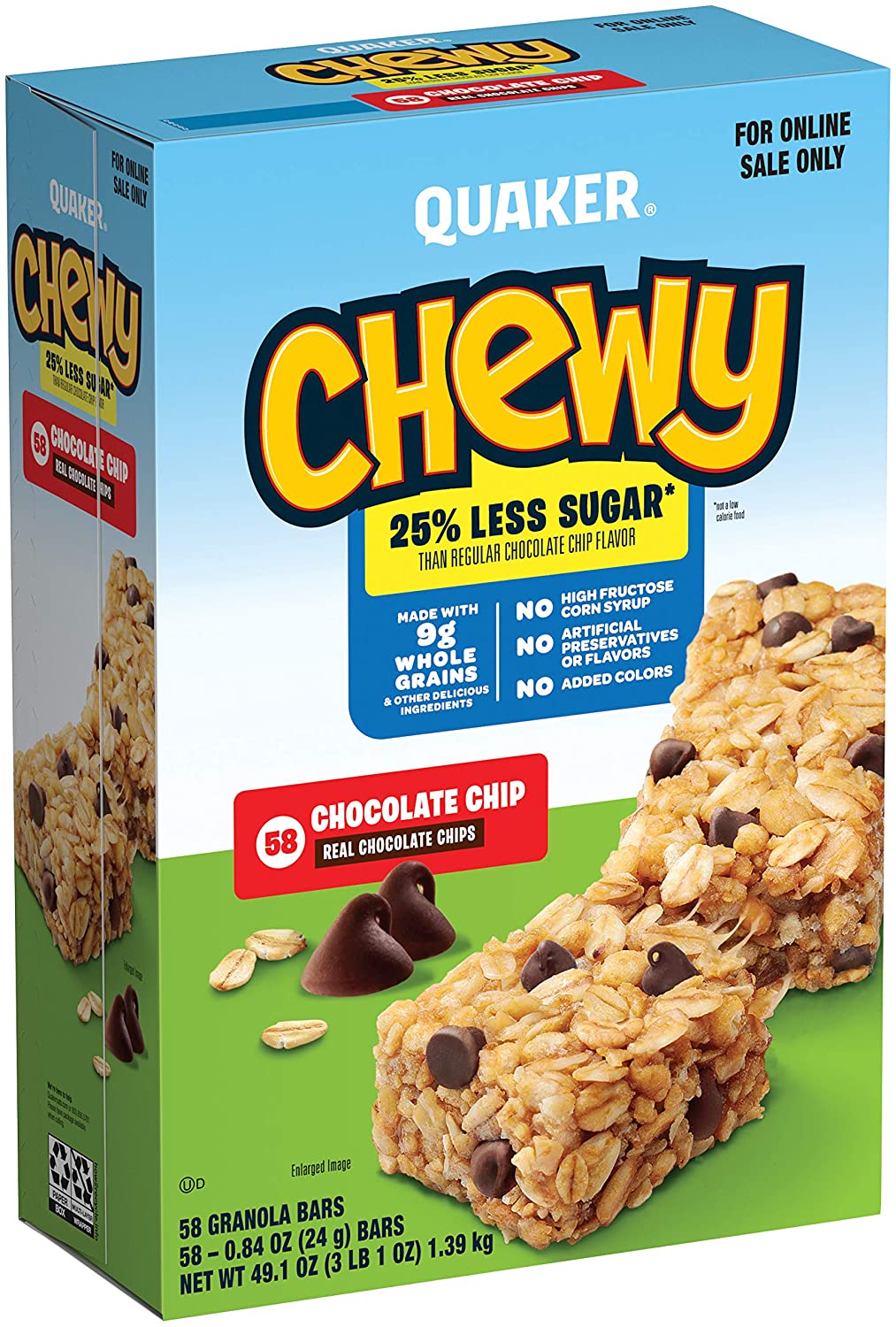Quaker Chewy Granola Bars, Chocolate Chip, (58 Pack) for Only $3.62
