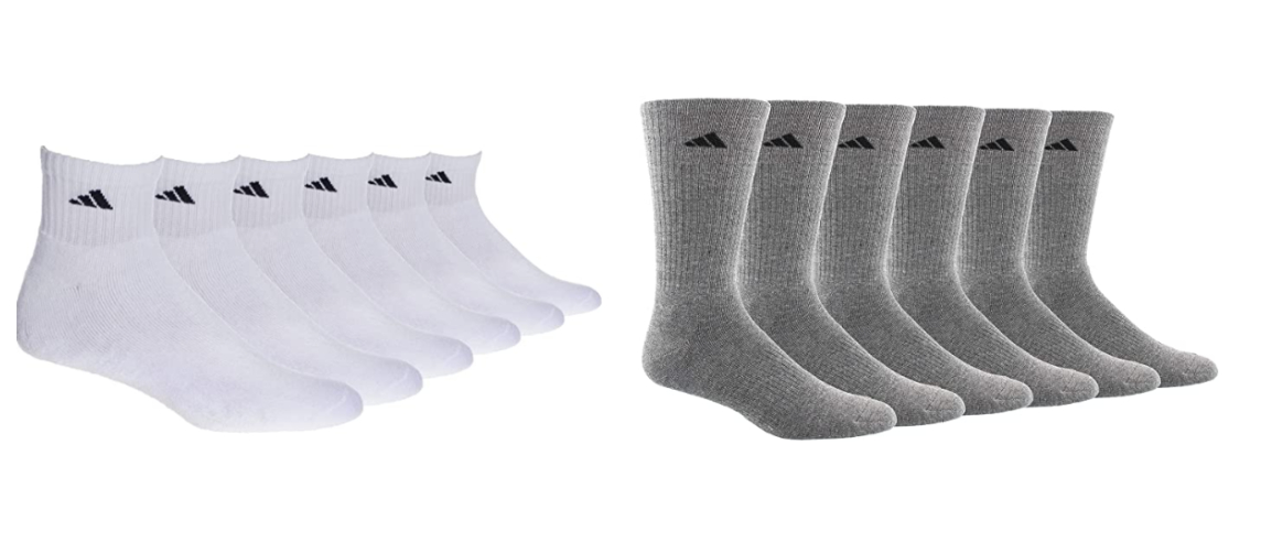 adidas Men’s Athletic Cushioned Crew Socks (6-Pack) for Only $8.99-$9. ...