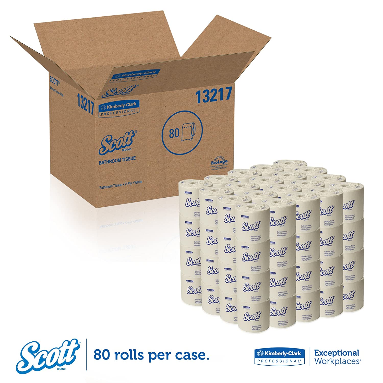 Scott Essential Professional Bulk Toilet Paper for Business (80 Rolls