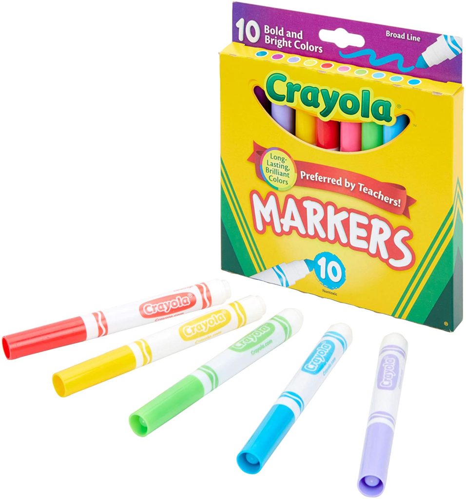Crayola Broad Line Markers, Bold & Bright Colors (Pack of 10) for ONLY