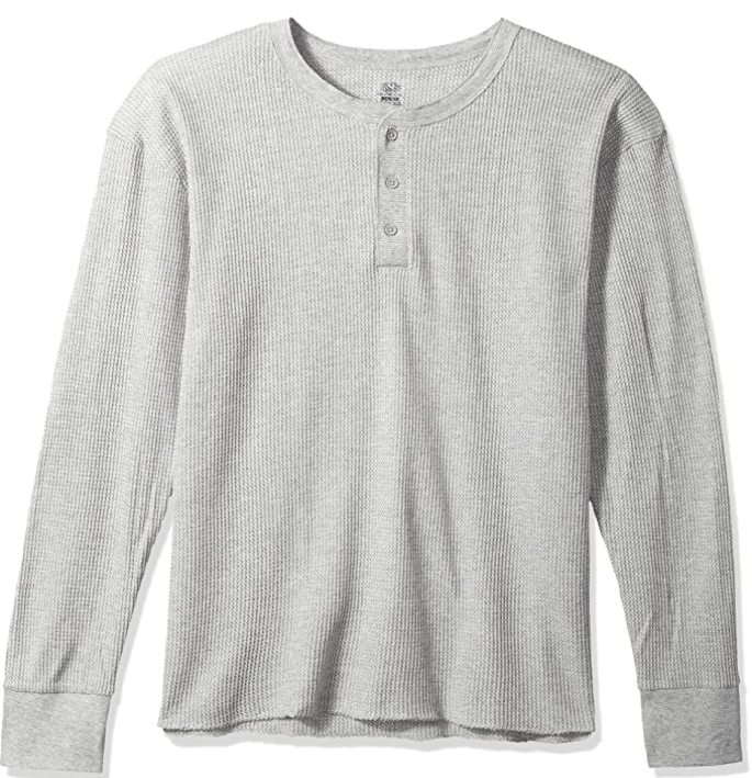 men's waffle thermal henley