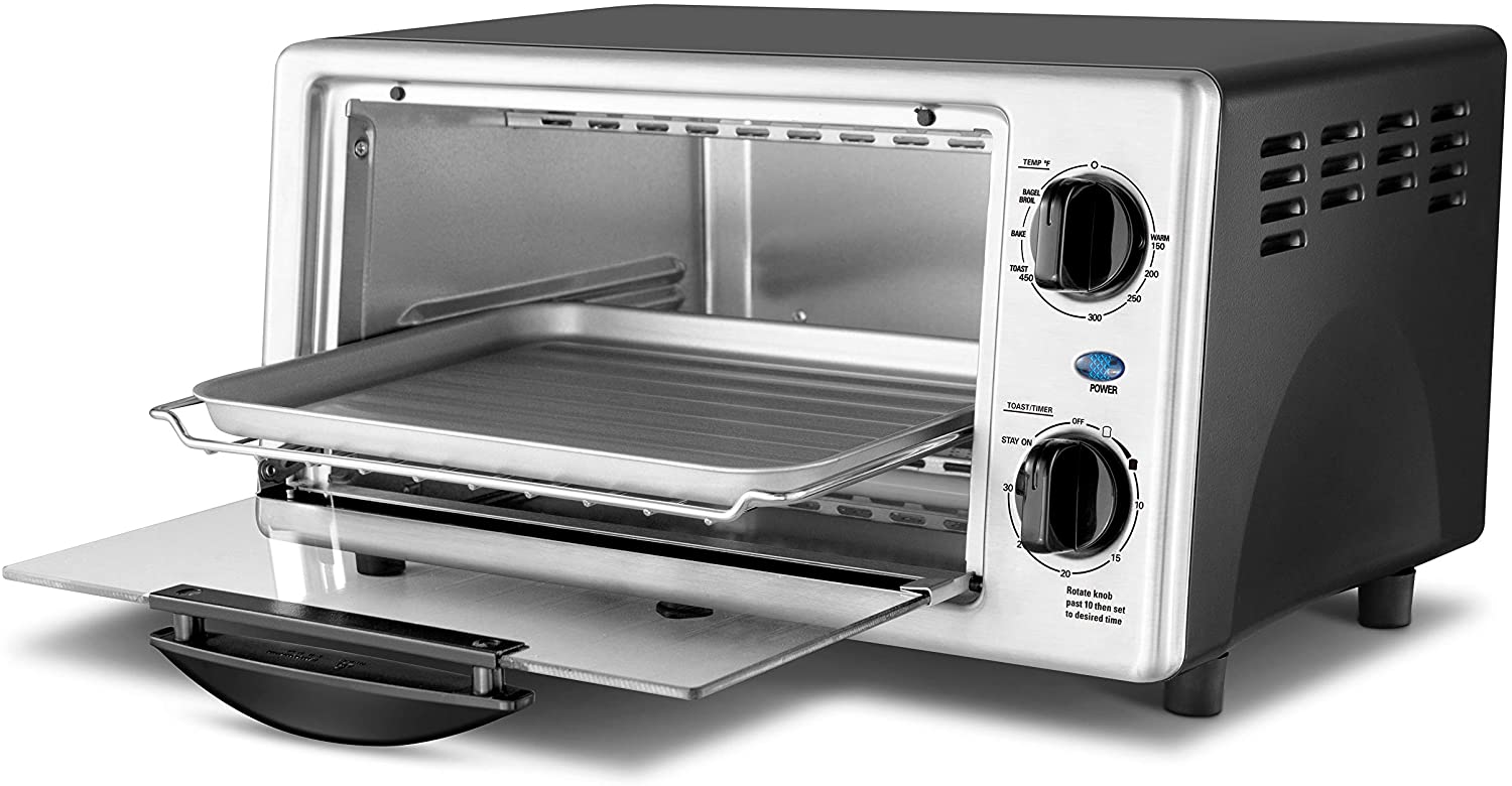 COMFEE’ Countertop 4-Slice Compact Size Stainless Steel Toaster Oven