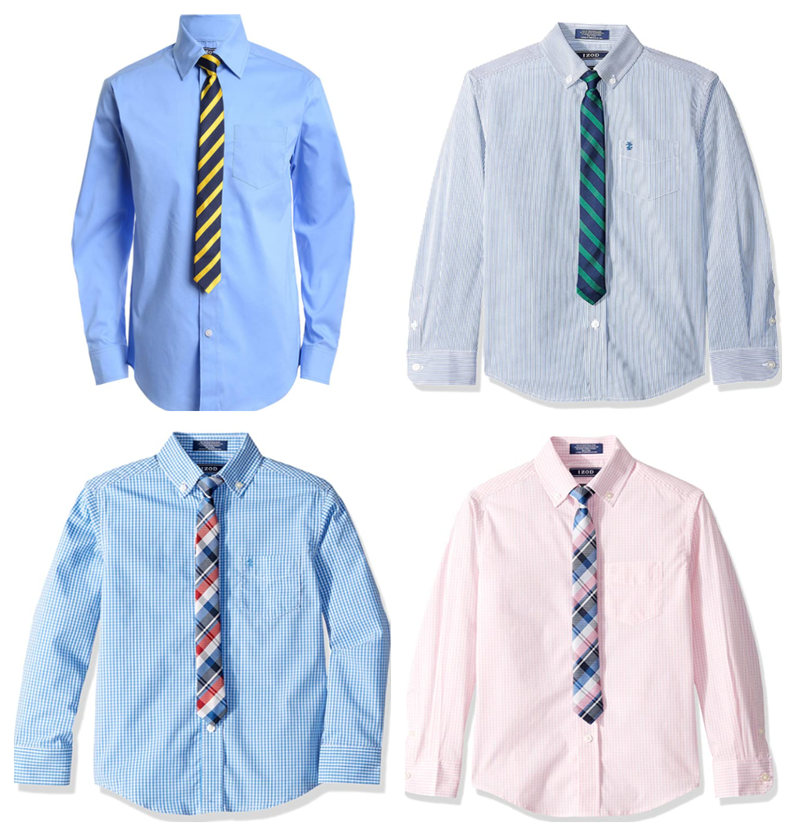Izod Boys’ Long Sleeve Dress Shirt with Tie for ONLY $10.80-$12.60 (Was ...