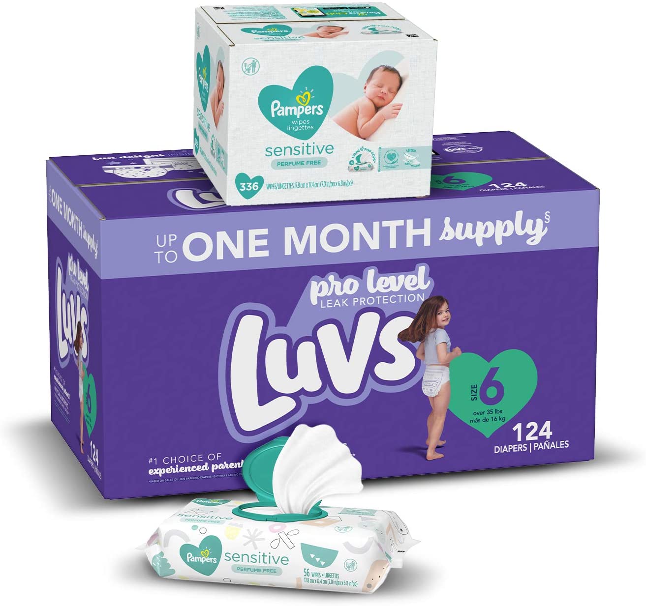 Luvs Ultra Leakguards Disposable Baby Diapers (ONE Month Supply) with