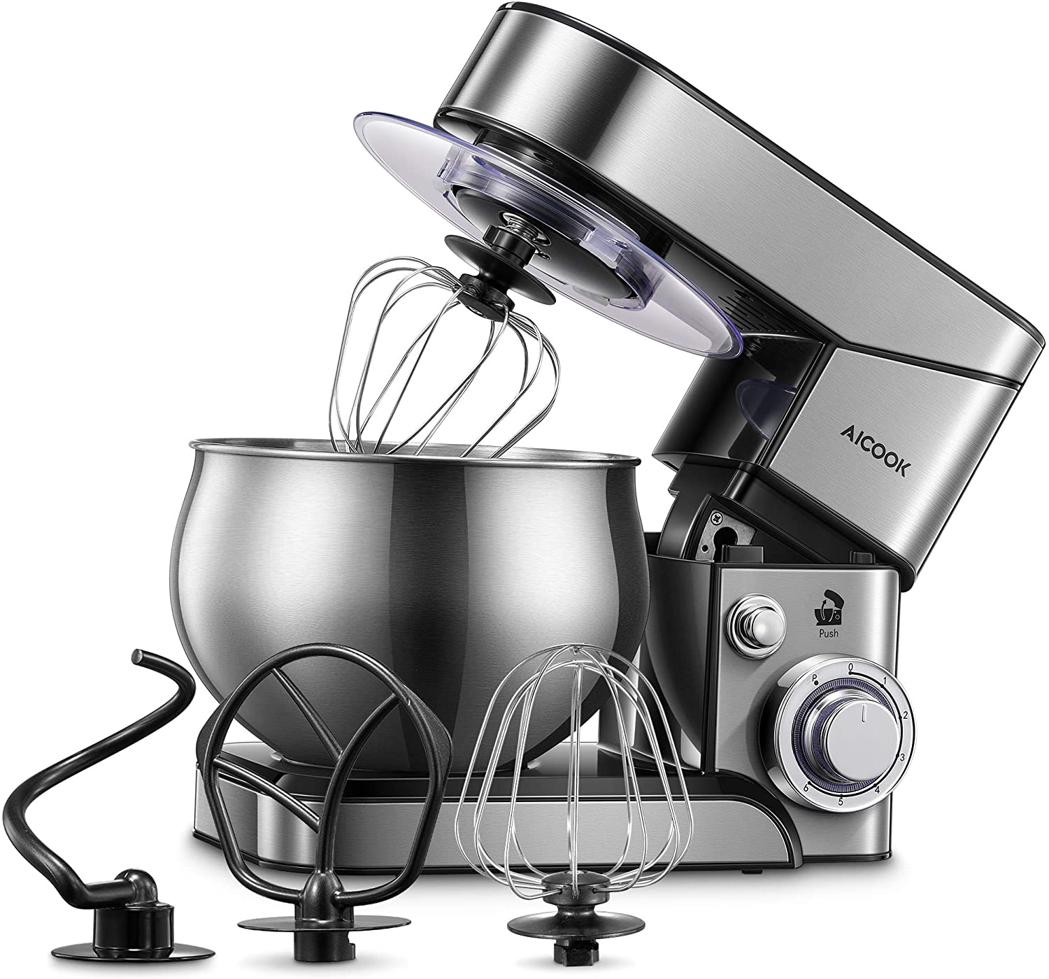 AICOOK 6-Speed 5.8 Qt Tilt-Head Kitchen Electric Mixer with Dough Hook