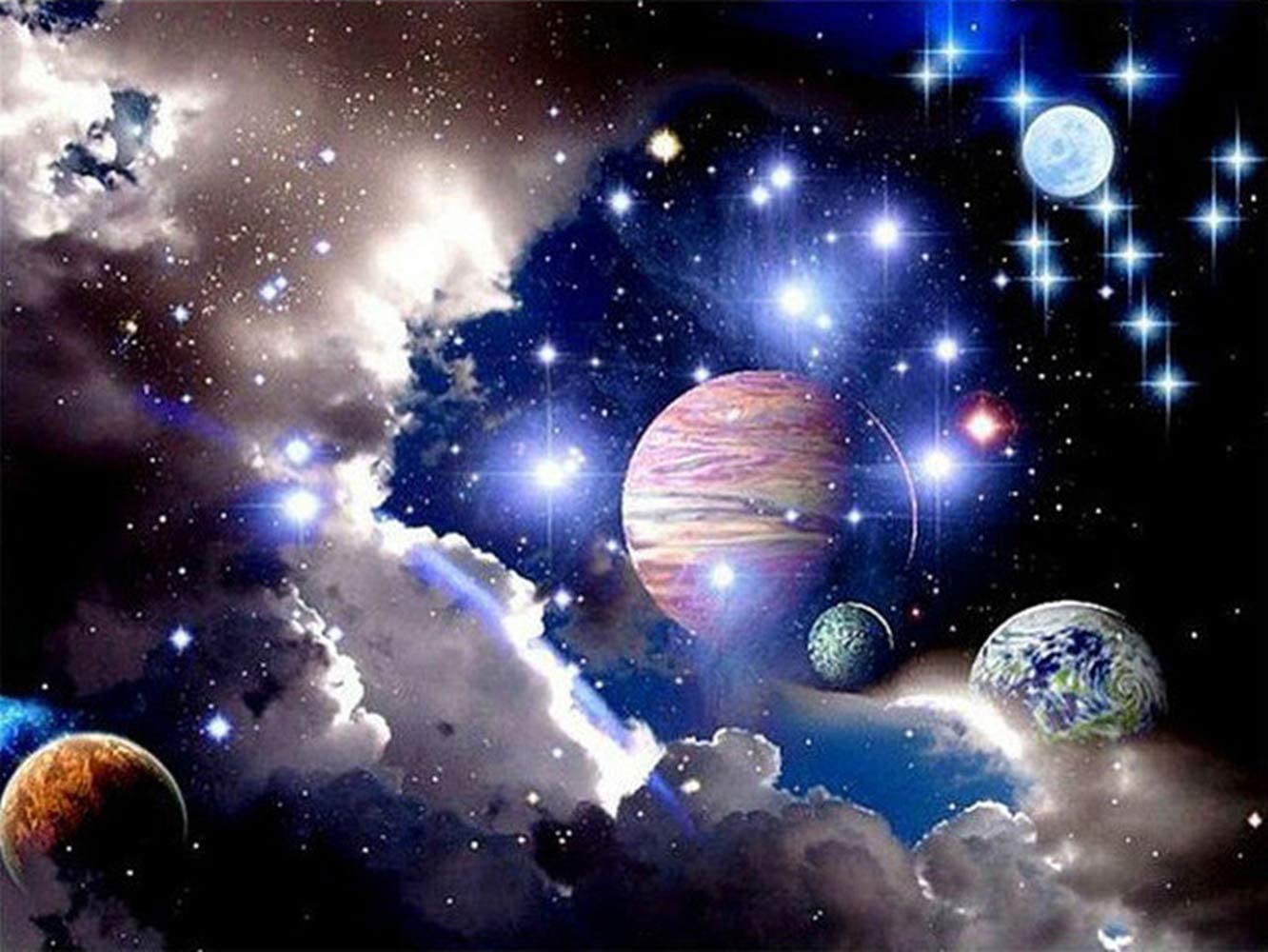 DIY 5D Diamond Painting Kit Space Planet 16 X 12in For ONLY 3 20