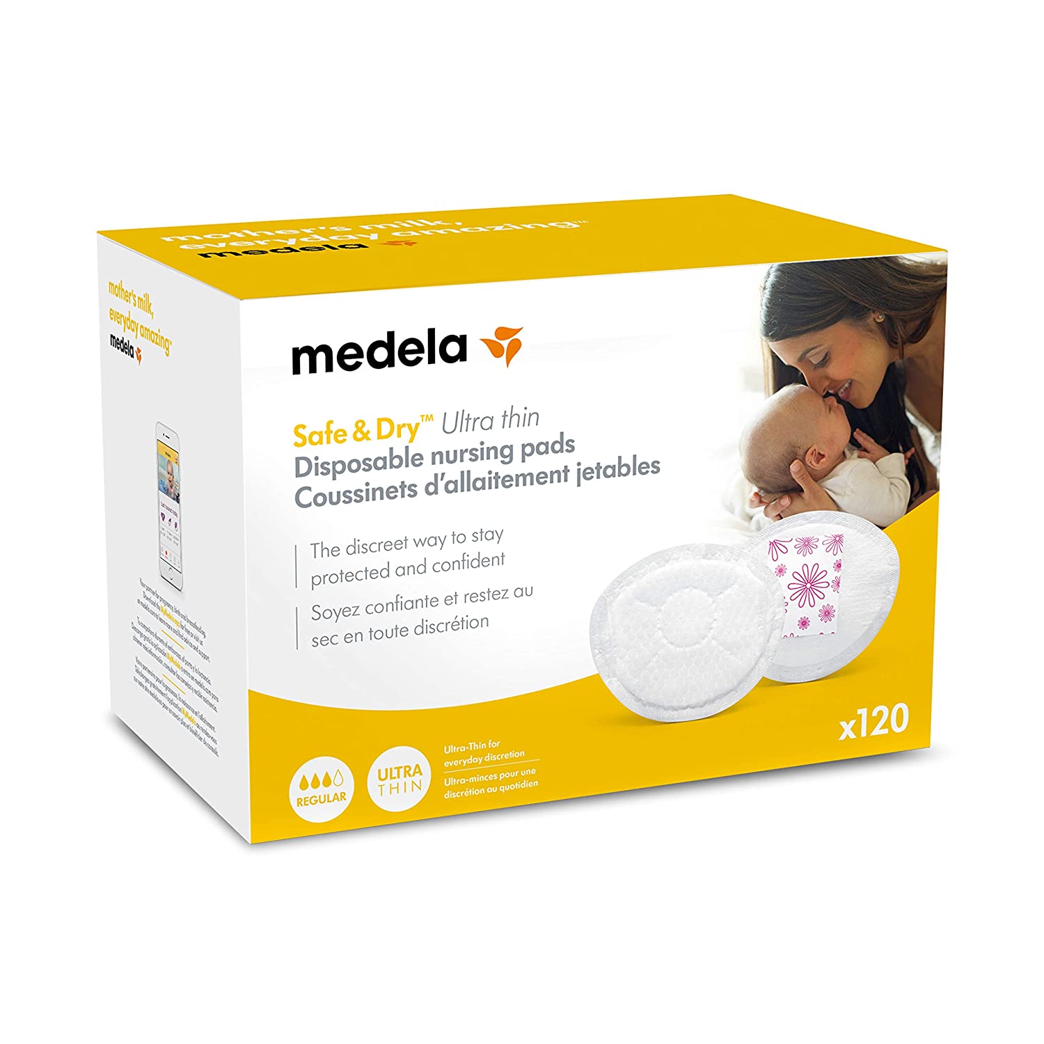 Medela Safe & Dry Ultra Thin Disposable Nursing Pads (120 Count) for