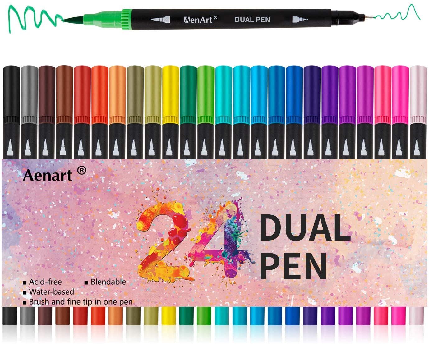 Aen Art Dual Tip Art Marker (24 Colors) for ONLY 3.82 (Was 8.99