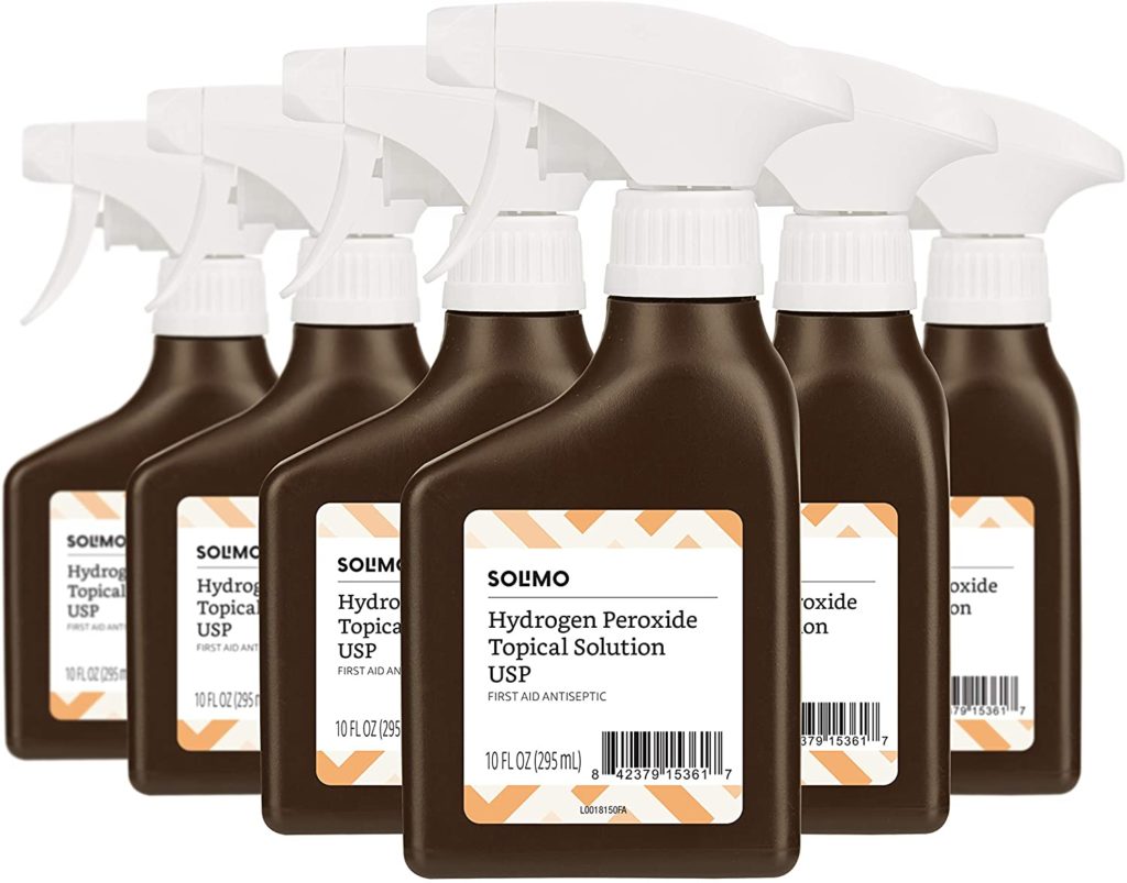 6 Bottles of Amazon Brand Solimo Hydrogen Peroxide Topical Solution USP
