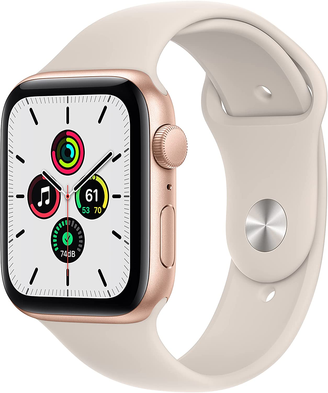 Apple Watch SE (GPS, 44mm) – Gold Aluminum Case with Starlight Sport