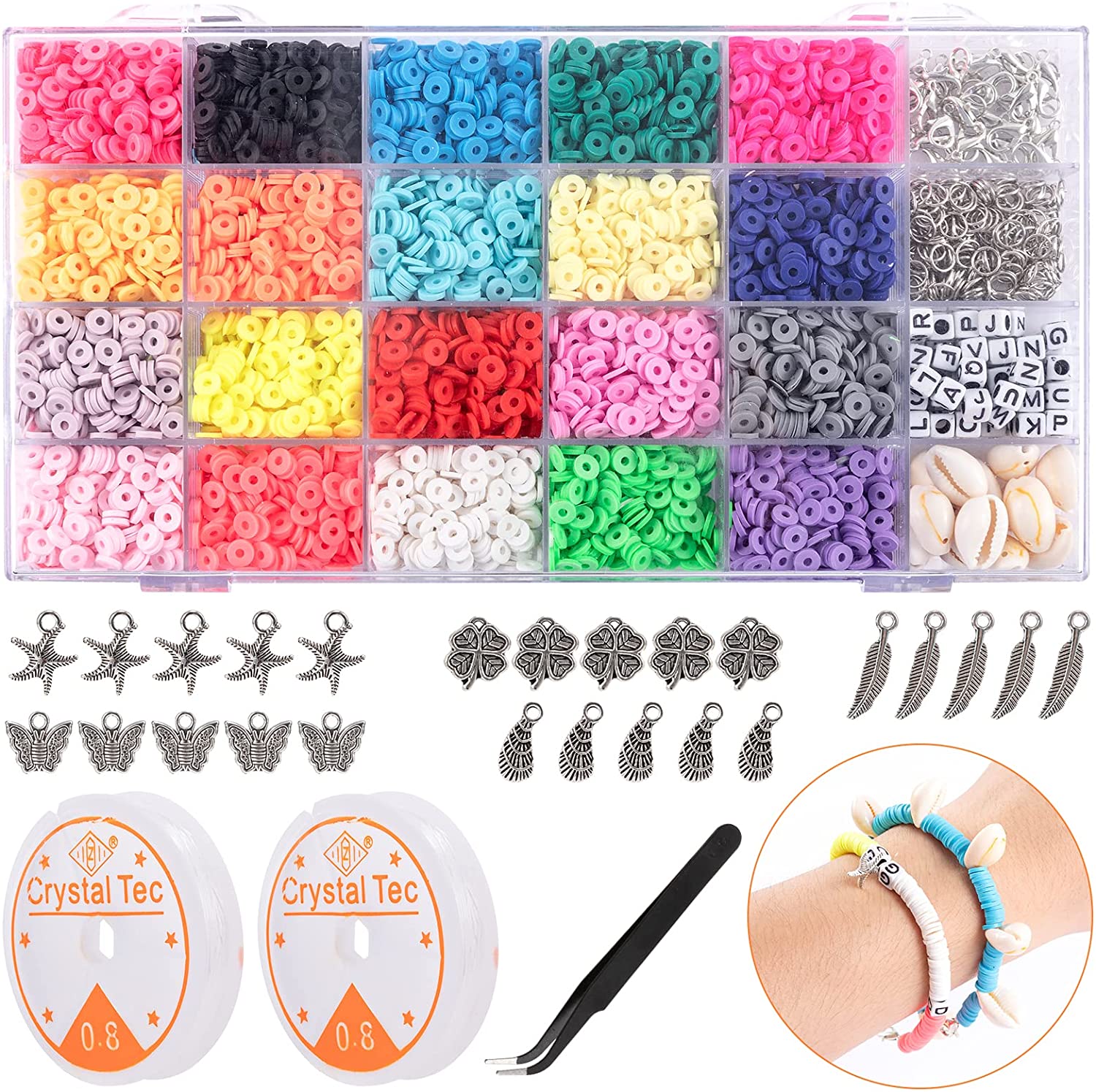 7000 Pcs 20 Colors Clay Beads Kit for ONLY 3.49!!! Dollar Savers