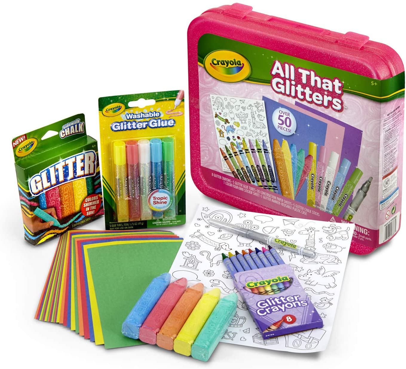 GLITTER ART SET: Includes 1 Crayola All That Glitters Art Case Coloring Set...